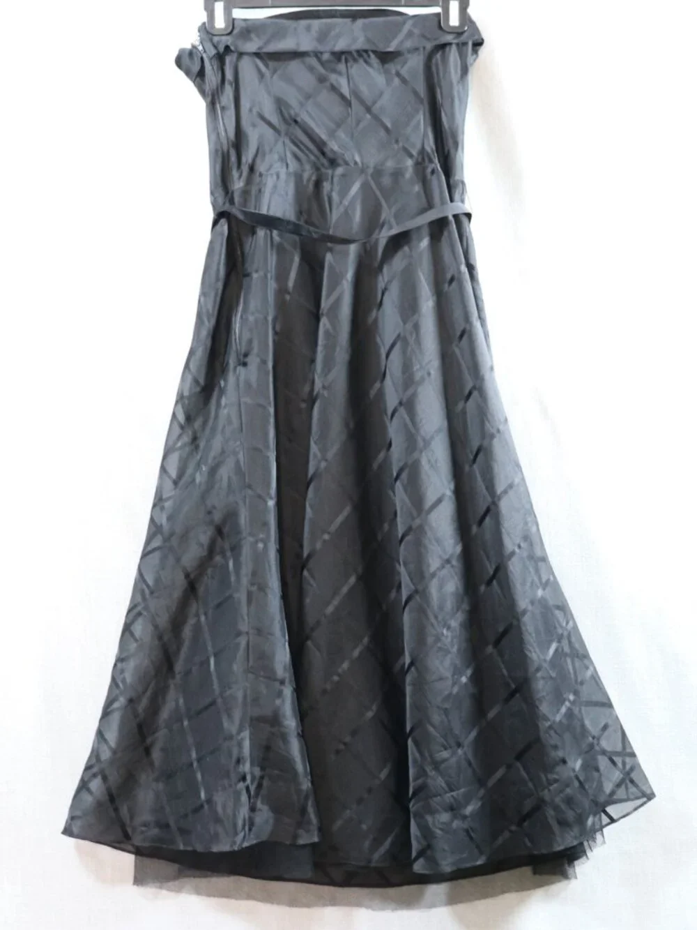 VTG Express Silk Cocktail Dress 7/8* 5/6 50s Style Strapless Black Goth Fairy - Picture 10 of 14